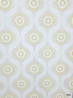 14063 Zachtgeel retrobehang bloemen en subtiele glans swiet, Verzenden, Minder dan 10 m², Wit