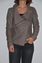 NIEUW: Taupe Muubaa Sinoia gedrapeerde leren jas - maat 34., Verzenden, Nieuw, Maat 34 (XS) of kleiner