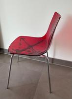 Eetkamerstoelen Calligaris rood 4x, Huis en Inrichting, Stoelen, Ophalen, Kunststof, Gebruikt, Vier