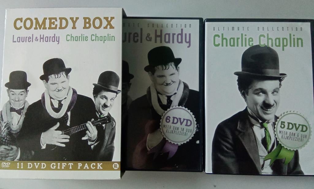 Comedy Box 11 dvd giftset Laurel & Hardy + Charlie Chaplin, Ophalen of Verzenden, Zo goed als nieuw, Komedie, Alle leeftijden
