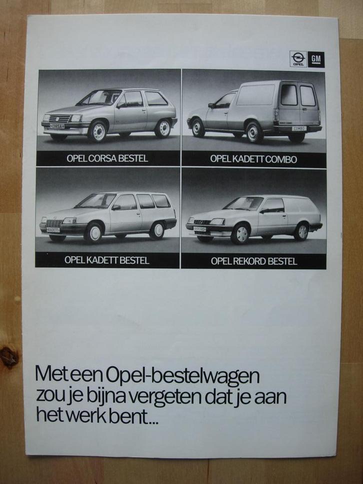 Opel Corsa Kadett Record  Combo Bestel Brochure 1985, Boeken, Auto's | Folders en Tijdschriften, Zo goed als nieuw, Opel, Ophalen