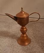 prachtige oude antieke rood koperen snotneus olielamp,, Antiek en Kunst, Ophalen of Verzenden