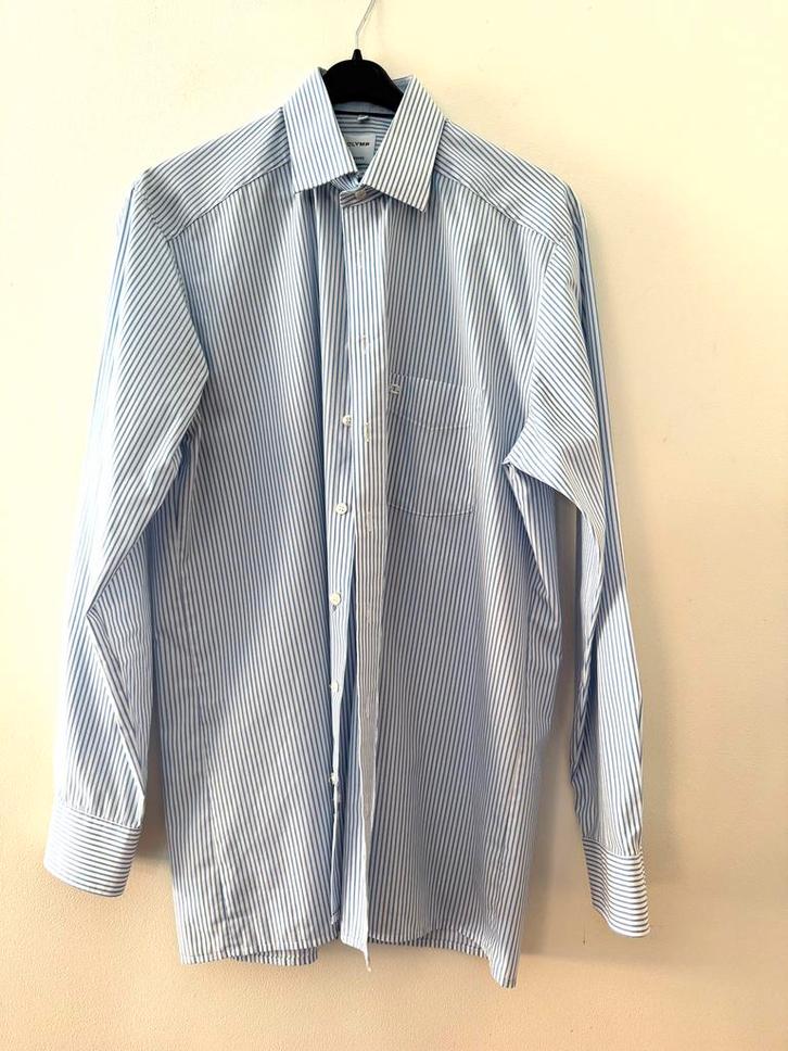 OLYMP nieuwstaat blauw wit streep overhemd mt 40 / BCBC, Kleding | Heren, Overhemden, Zo goed als nieuw, Halswijdte 39/40 (M)
