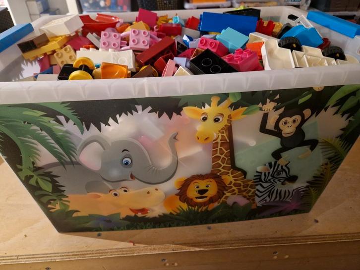 Grote Bak Hello Kitty/Unico Duplo, Kinderen en Baby's, Speelgoed | Bouwstenen, Gebruikt, Overige merken, Ophalen of Verzenden