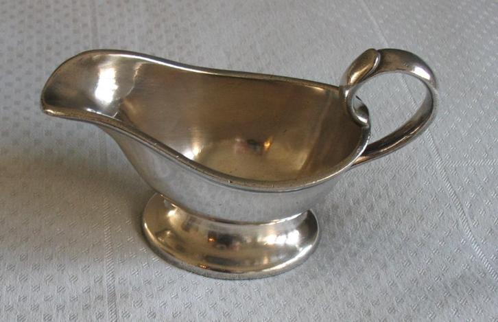 Vintage verzilverde sauskom, Huis en Inrichting, Keuken | Servies, Gebruikt, Kom(men), Overige stijlen, Overige materialen, Ophalen of Verzenden
