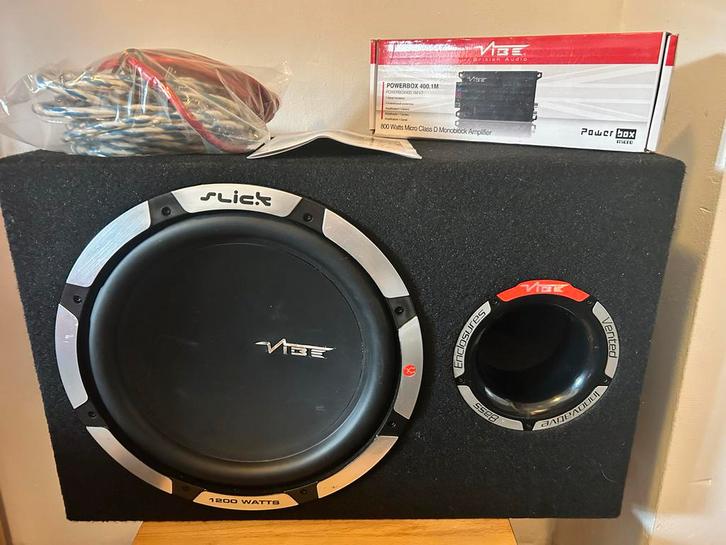 Vibe Slick V12 Subwoofer met Versterker, Auto diversen, Autospeakers, Gebruikt, Ophalen
