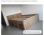 2 persoons stijgerhouten bed, Ophalen, Overige kleuren, Tweepersoons, Zo goed als nieuw