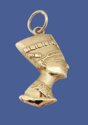 14 karaat Gouden Nefertite Hanger Nefertite Kettinghanger beschikbaar voor biedingen