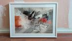 foto 'trouwen' in stevige metalen witte lijst met glas, Ophalen, Minder dan 50 cm, Oorspronkelijke maker, Zo goed als nieuw