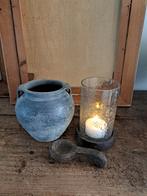 Kruikje Hoffz met windlicht bubbels en houten lepel, Huis en Inrichting, Ophalen of Verzenden, Zo goed als nieuw