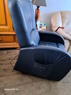 Sta op stoel leder, Huis en Inrichting, Stoelen, Ophalen, Blauw, Leer, Zo goed als nieuw