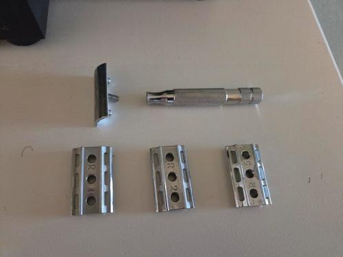 Rockwell Razors 6C Double Edge Safety Razor White Chrome, Sieraden, Tassen en Uiterlijk, Uiterlijk | Gezichtsverzorging, Zo goed als nieuw