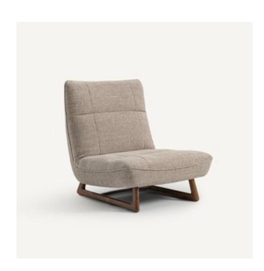 Fauteuil / Lounge stoel–Lichtgrijs stof met houten onderstel, Huis en Inrichting, Fauteuils, Zo goed als nieuw, Stof, 75 tot 100 cm