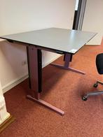 Bureau werktafel inhoogte verstelbaar met zwarte bureaustoel, In hoogte verstelbaar, Gebruikt, Ophalen of Verzenden, Bureau