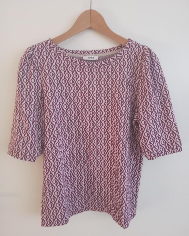 Anna van Toor truitje met grafisch patroon, maat M, Kleding | Dames, Truien en Vesten, Nieuw, Maat 38/40 (M), Paars, Verzenden