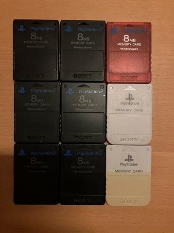 PlayStation 2 Memory Cards - 9 stuks beschikbaar voor biedingen