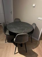 IKEA MARIEDAMM Marmer met 4 stoelen, Huis en Inrichting, Ophalen, 100 tot 150 cm, Rond, 50 tot 100 cm