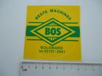 sticker oud BOS machine BOLSWARD landbouw boer tuinbouw, Verzenden, Zo goed als nieuw, Bedrijf of Vereniging
