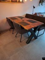 Boomstam eettafel live edge  - 180cm breed, Ophalen, 50 tot 100 cm, Zo goed als nieuw, 150 tot 200 cm