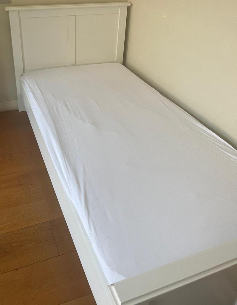 Kinderbed met lattenbodem en matras, Kinderen en Baby's, Kinderkamer | Bedden, 85 tot 100 cm, Gebruikt, 180 cm of meer, Ophalen