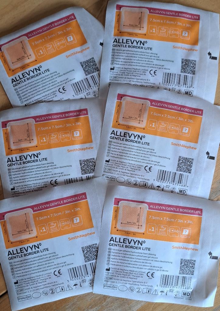 Allevyn Gentle Border Lite 7,5x7,5 cm, Diversen, Ophalen of Verzenden, Nieuw