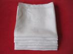Fraaie witte damast servetten met initialen R D 6 stuks, Antiek en Kunst, Curiosa en Brocante, Ophalen of Verzenden