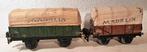 Spoor 0 Marklin set van 2 huifwagens met opschrift. Jaren 30, Antiek en Kunst, Antiek | Speelgoed, Ophalen of Verzenden