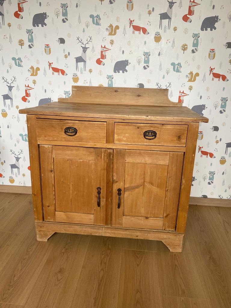 Oud grenen commode/kastje met lades en deuren, Ophalen