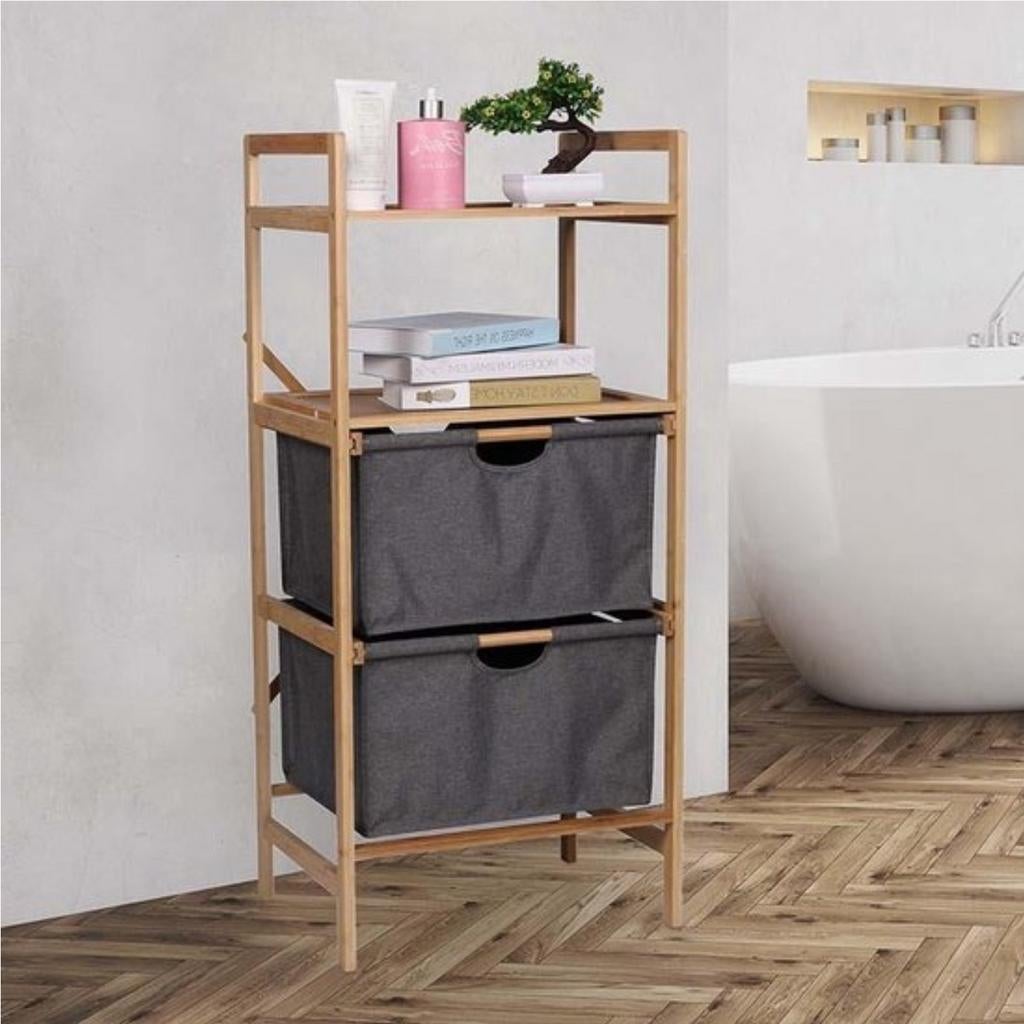 BAMBOO Kast met 2 Laden - Stijlvol & Duurzaam, Minder dan 50 cm, 1 of 2 laden, ., Nieuw