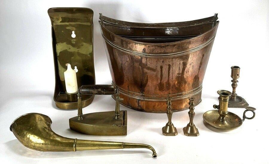 1417. Lot koper en messing - Hausmann gehoorhoorn, Ophalen of Verzenden