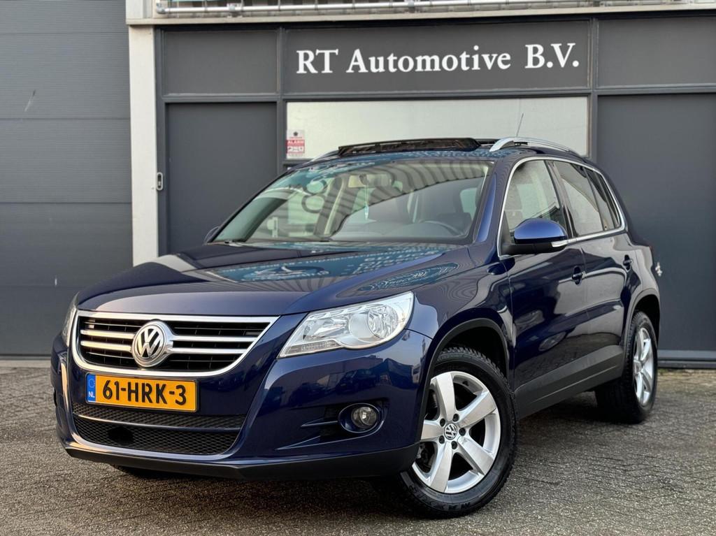 Volkswagen Tiguan 1.4 TSI 4Motion Pano / Leder APK 2-2027, Auto's, Gebruikt, 4 cilinders, Blauw, Leder