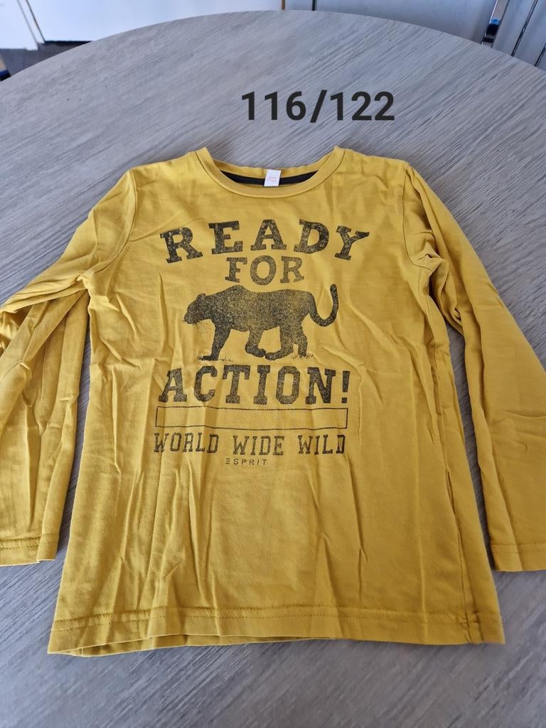 Longsleeve maat 116 Esprit geel panter, Kinderen en Baby's, Kinderkleding | Maat 116, Gebruikt, Ophalen of Verzenden, Esprit, Shirt of Longsleeve
