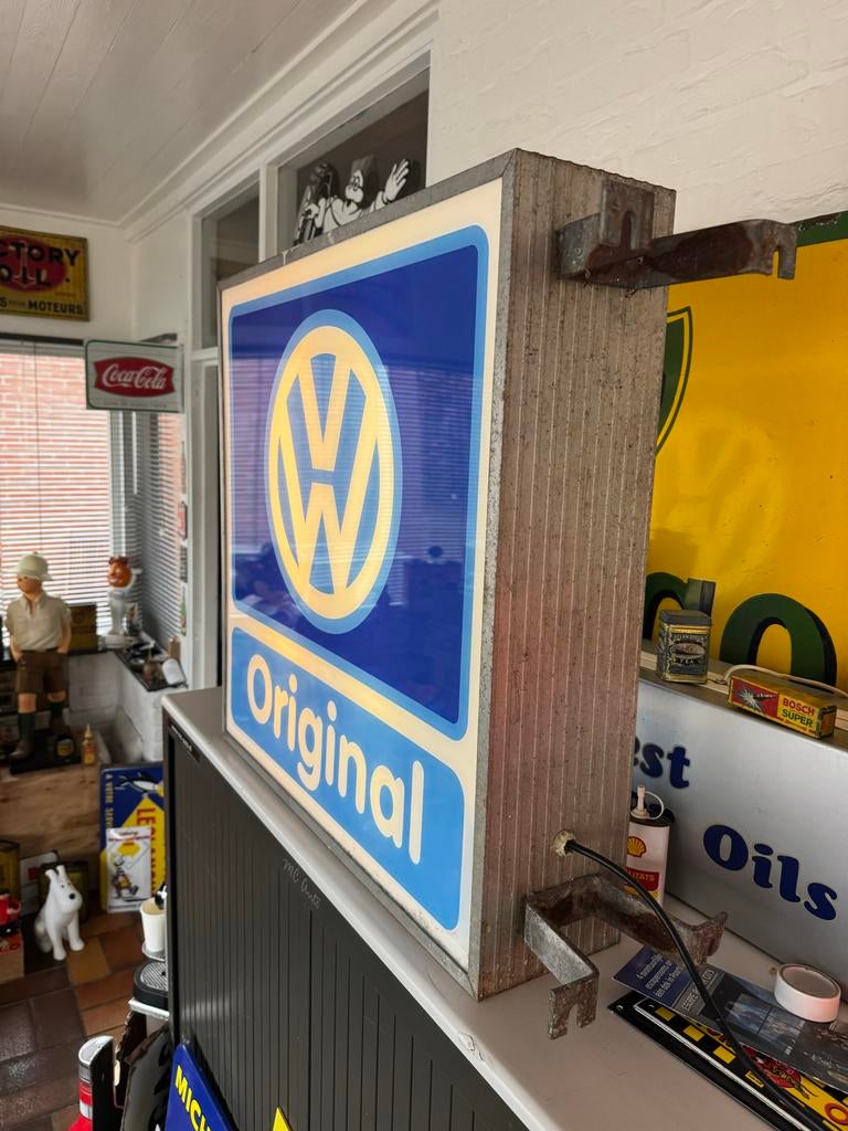 Vintage Volkswagen Original Lichtbak - Garage Reclame, Verzamelen, Ophalen, Gebruikt, ., Lichtbak of (neon) lamp