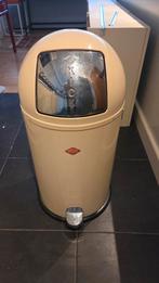 Wesco Kickmaster Prullenbak - Crème/Beige, Ophalen, Gebruikt, Met pedaal, 50 tot 75 cm