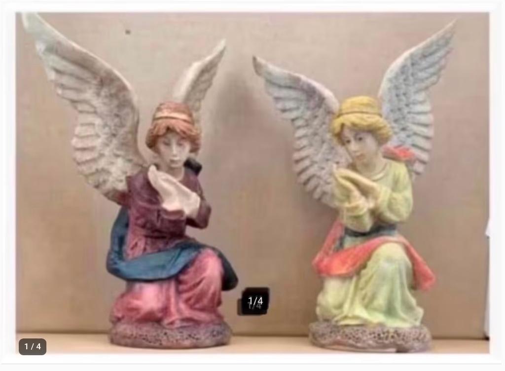 2 x mooie Engelen polystone 16 cm, Ophalen of Verzenden, Nieuw, Beeld(je)