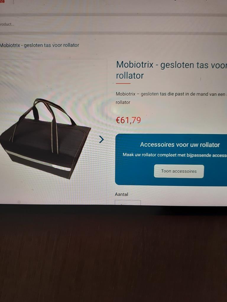 Gesloten tas die past in de mand van een standaard rollator, Ophalen, Opvouwbaar, Nieuw