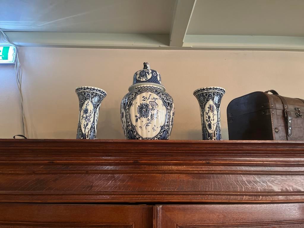 Delfts blauwe vazen set, Ophalen of Verzenden