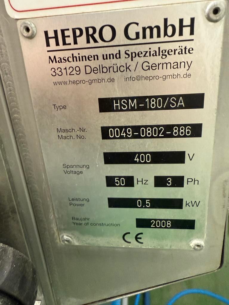 HEPRO HSM-180/SA asperge schilmachine, Ophalen