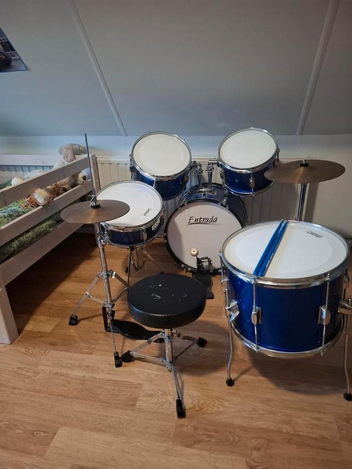 Compleet kinder drumstel Entrada., Muziek en Instrumenten, Drumstellen en Slagwerk, Gebruikt, Overige merken, Ophalen of Verzenden
