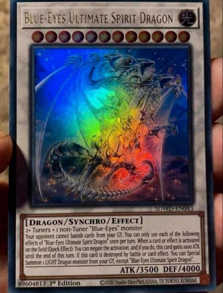 Yu-Gi-Oh! Blue Eyes Ultimate Spirit Dragon SDWD 1st Edition, Hobby en Vrije tijd, Verzamelkaartspellen | Yu-gi-Oh!, Ophalen of Verzenden