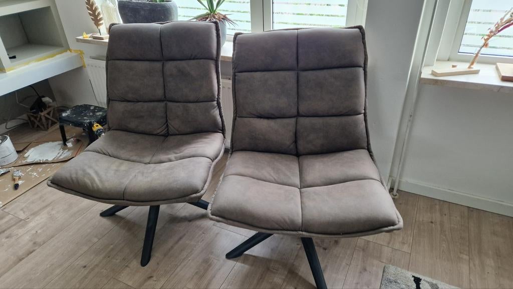 Set van 2 comfortabele draaibare stoelen, Huis en Inrichting, Stoelen, Ophalen, Modern, Comfortabel, Gebruikt, Twee
