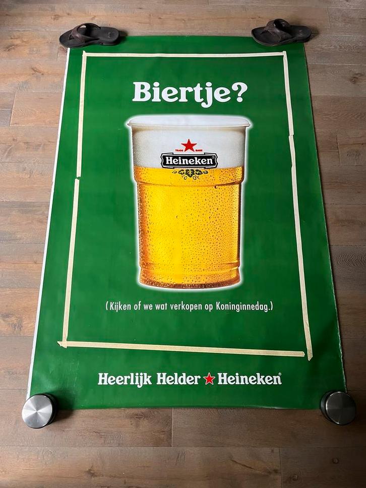 Grote collectie oude Heineken posters en advertenties, Verzamelen, Posters, Gebruikt, Reclame, Deurposter of groter, Rechthoekig Staand