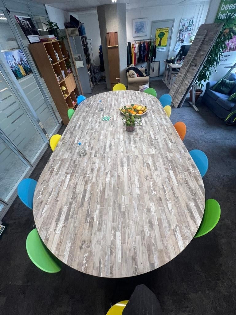 Vergader tafel met uitbreiding, Huis en Inrichting, Tafels | Eettafels, Ophalen, Rechthoekig, 200 cm of meer, 50 tot 100 cm