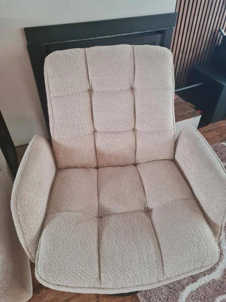 Fauteuil draadmodel in teddy stof - Comfortabel & Stijlvol, Huis en Inrichting, Fauteuils, Gebruikt, Metaal, Stof, 75 tot 100 cm