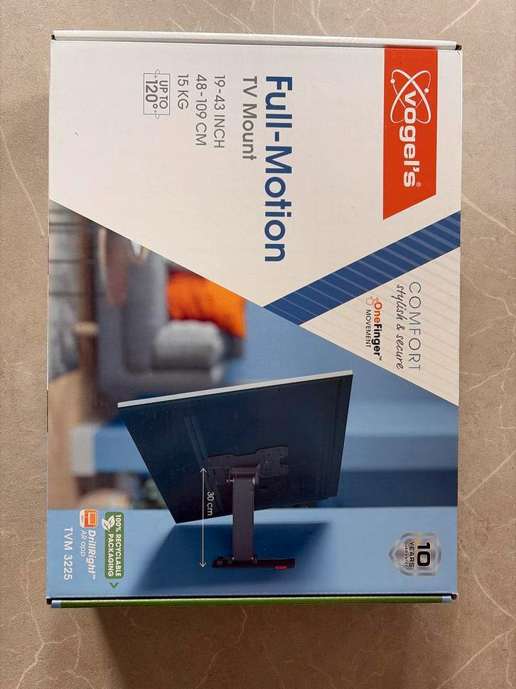 Nieuwe Vogel's Full-Motion TV Beugel 19-43 inch (TVM 3225), Audio, Tv en Foto, Televisiebeugels, Nieuw, Ophalen of Verzenden