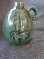 Groene keramische wijwaterkruik., Ophalen of Verzenden