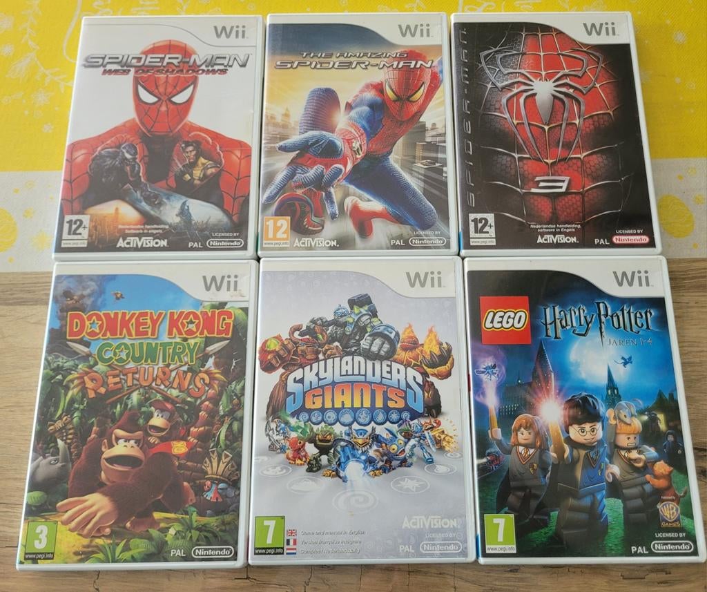 Wii Spellen Spider-Man, Donkey Kong, Disney, LEGO, Spelcomputers en Games, Games | Nintendo Wii, Avontuur en Actie, Gebruikt, Eén computer