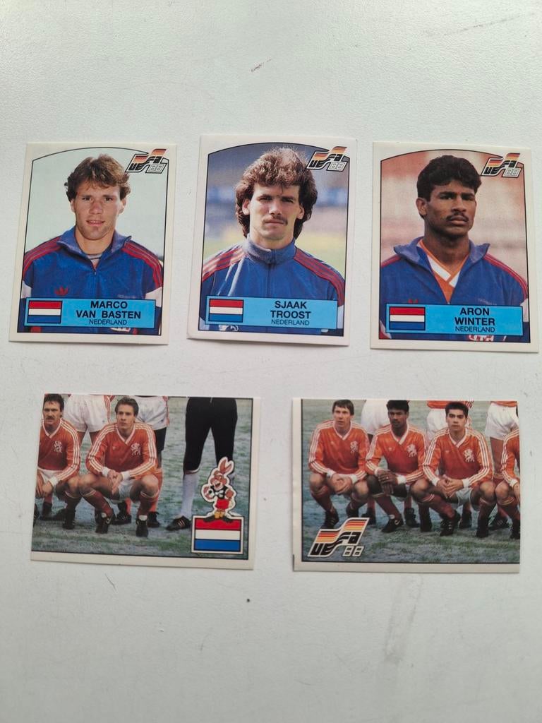5 Panini Nederlandse voetbalplaatjes EURO 88, Verzamelen, Ophalen of Verzenden, Zo goed als nieuw, Overige binnenlandse clubs