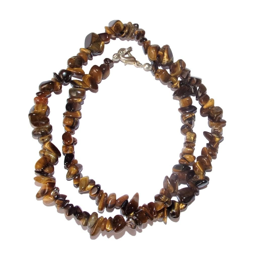Splitketting Tijgeroog Lengte circa 45 cm, Ophalen of Verzenden, Mineraal