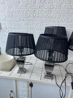 Set 4 lampen zwarte organza kap, Ophalen, Zo goed als nieuw, Rond, 50 cm of meer